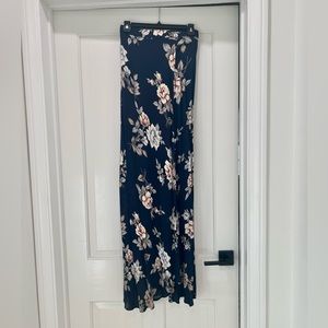 Flynn Skye navy floral silk maxi skirt